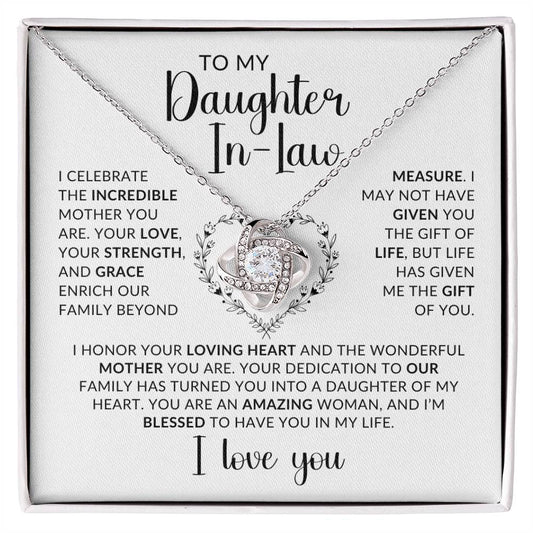 To My Daughter in Law - Love Knot Necklace