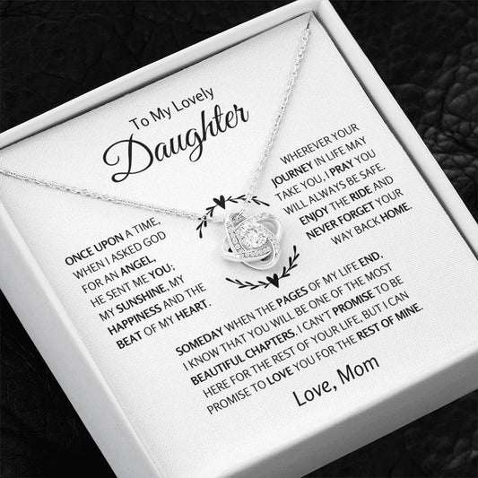 To My Lovely Daughter - "Beautiful Chapters, From Mom"  Necklace