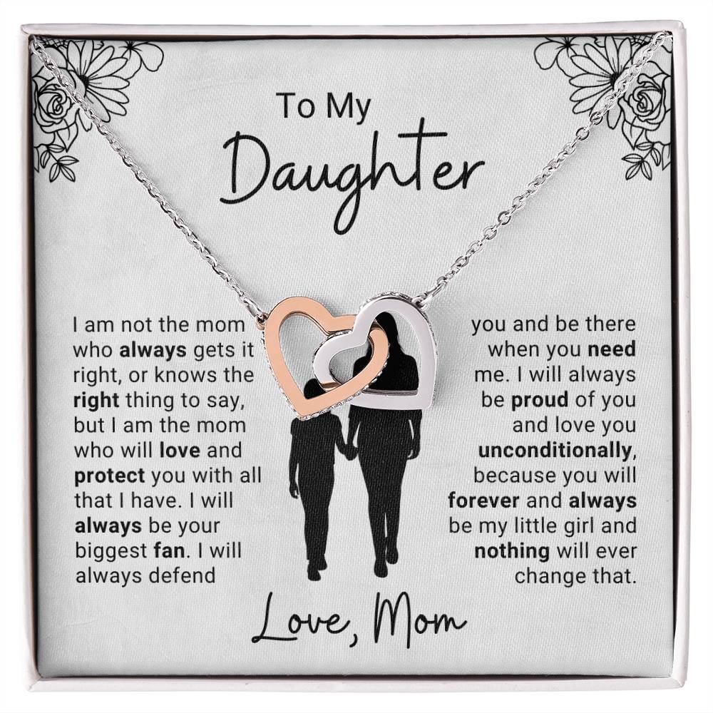 To My Daughter - Always Your Biggest Fan - Interlocking Hearts Necklace