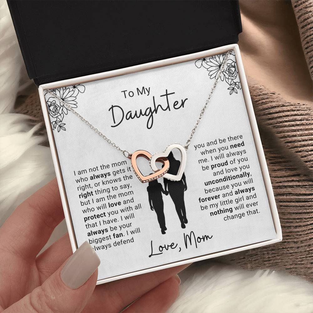 To My Daughter - Always Your Biggest Fan - Interlocking Hearts Necklace