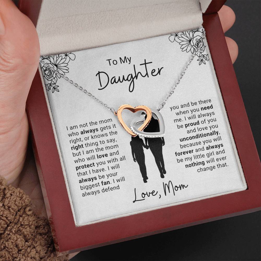 To My Daughter - Always Your Biggest Fan - Interlocking Hearts Necklace