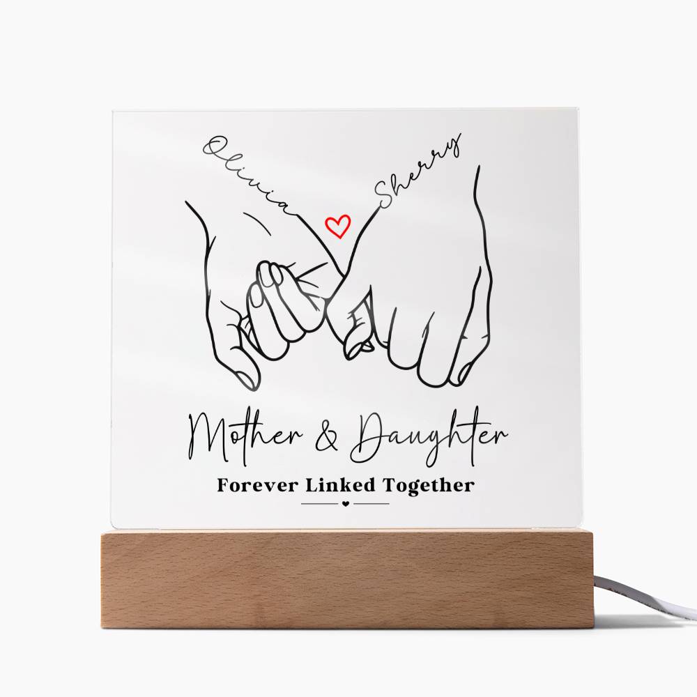 Mother & Daughter - Forever Linked Acrylic Plaque