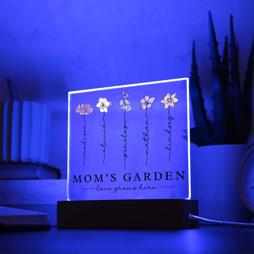 Mom's Garden Birth Flower Personalized Acrylic Plaque