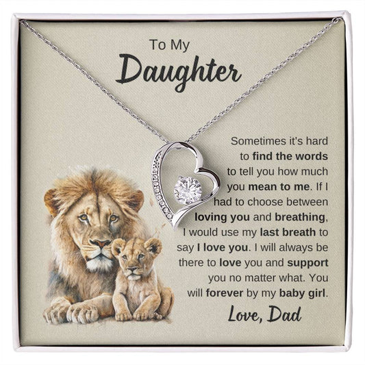 To My Daughter - "Forever Be My Baby Girl" Forever Love Necklace