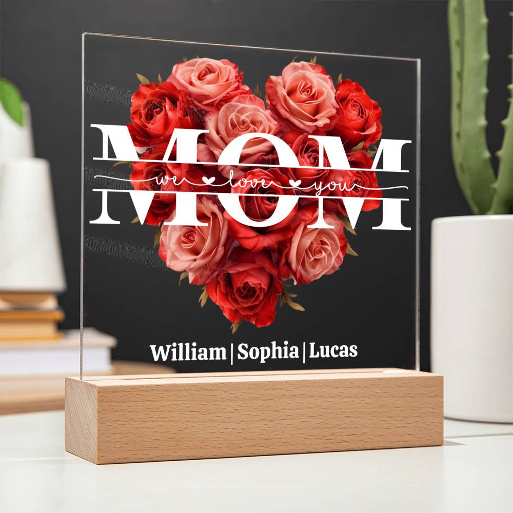 Mom We Love You - Personalized Acrylic Square Plaque