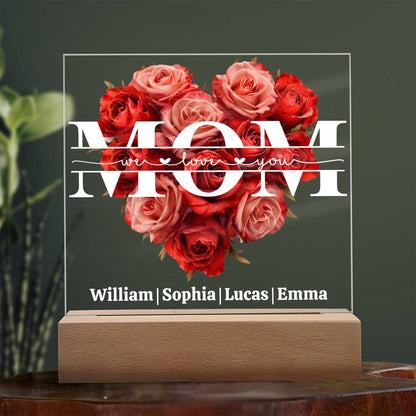 Mom We Love You - Personalized Acrylic Square Plaque