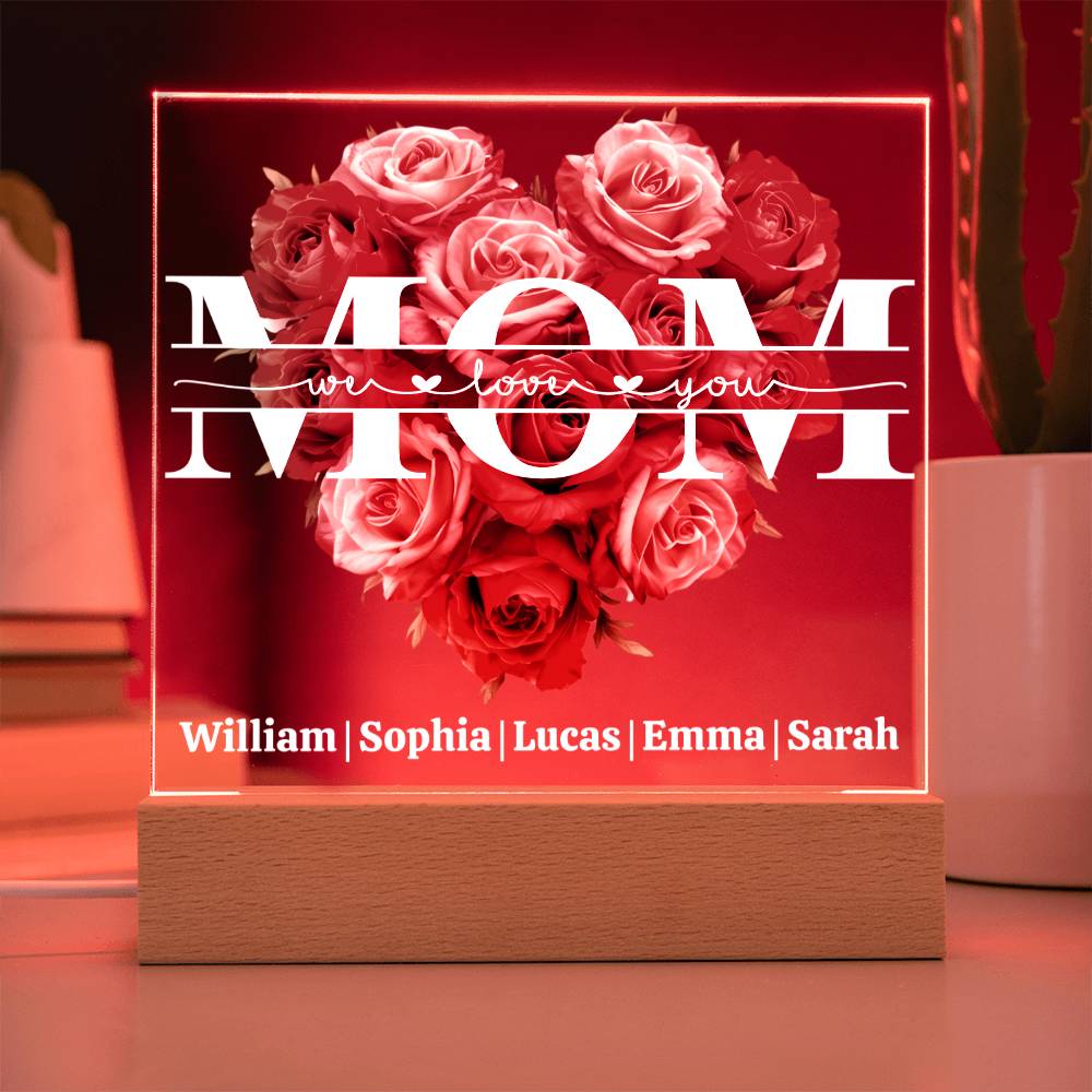 Mom We Love You - Personalized Acrylic Square Plaque